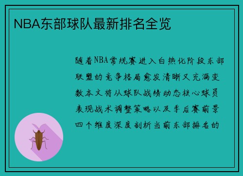 NBA东部球队最新排名全览